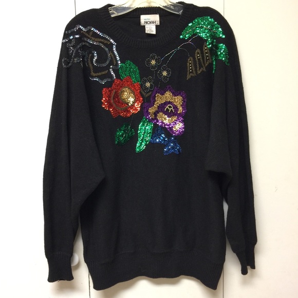Beautiful Vintage Sequined Decorative Sweater - Picture 2 of 7